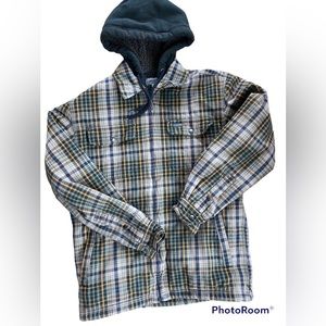 Carhartt flannel sherpa lined hooded jacket size small